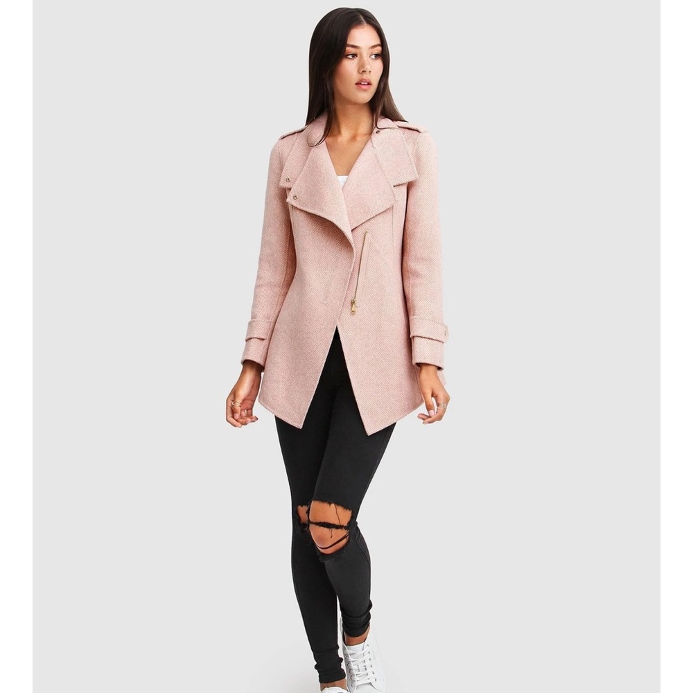 Bad Girl Wool Blend Moto Coat - Picture 1 of 6